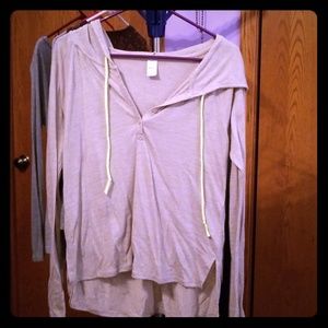 Brown Long Sleeve Shirt with Hood